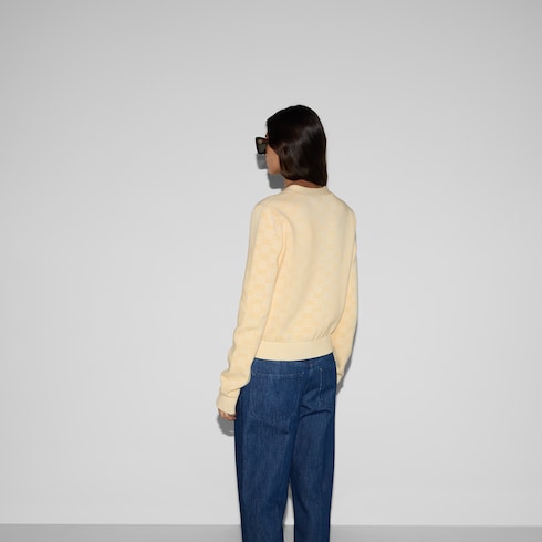 Cardigan en jacquard de coton fin à motif GG