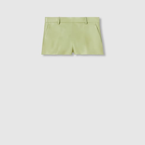Shorts in pelle goffrata