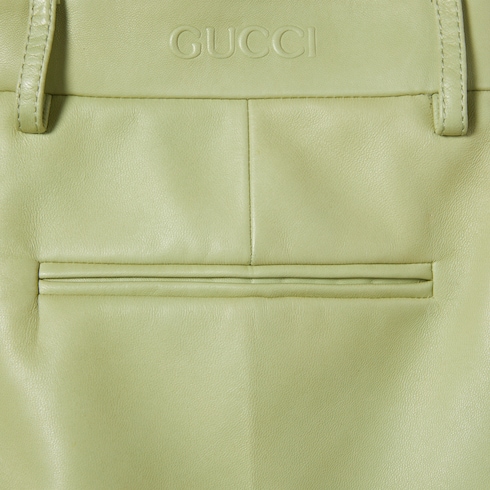 Embossed leather shorts