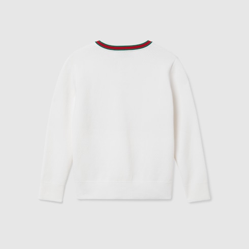 Children's embroidered cotton sweater
