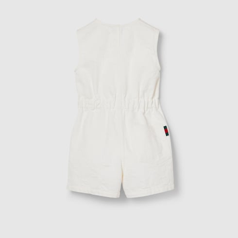 Combishort pour enfant en denim GG avec bande Web