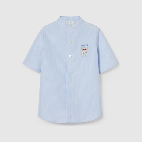 Camicia bambino in cotone ricamato