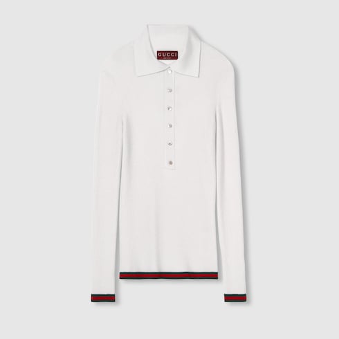 Poloshirt aus Kaschmir und Seide mit Web