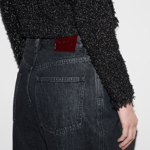 Wide leg denim pant