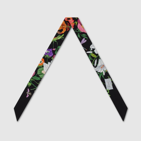 Lazo para el cuello sarga de seda estampada