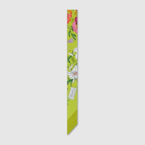 Printed silk twill ribbon
