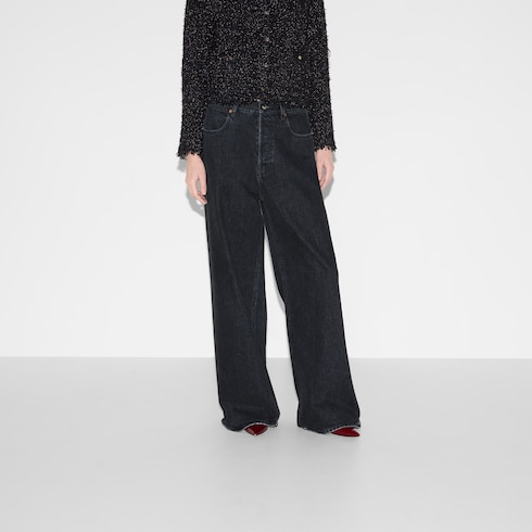 Wide leg denim pant