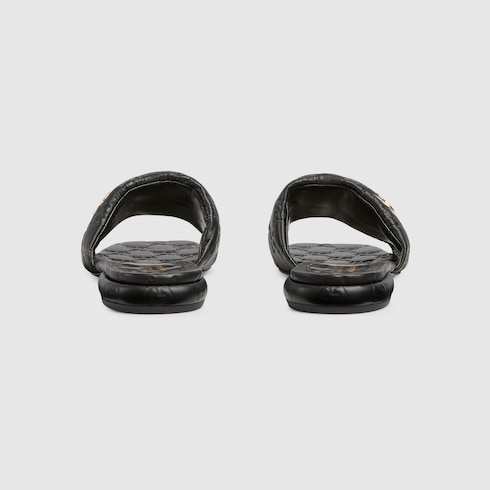 Sandalo slider donna in pelle con Doppia G