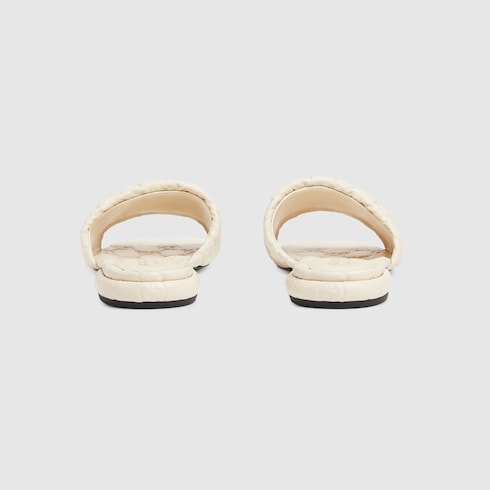 Sandalo slider donna in pelle con Doppia G