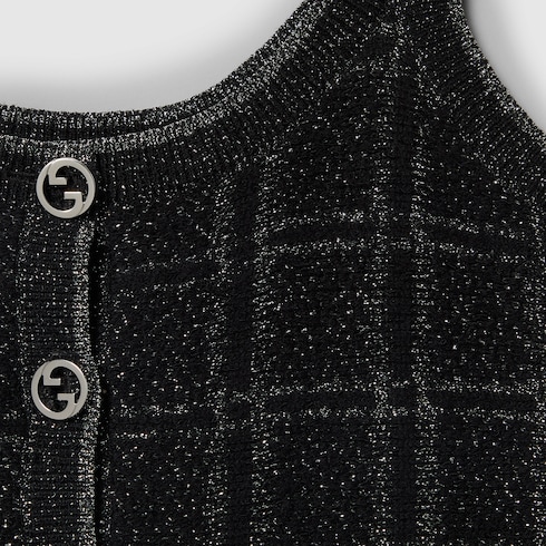 Kleid aus Woll- und Laméjacquard mit Karomuster
