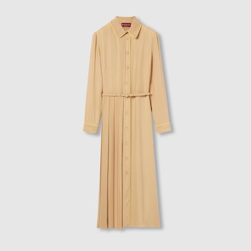 Kleid aus Seidenjacquard mit Ketten- und Gürtelmotiv
