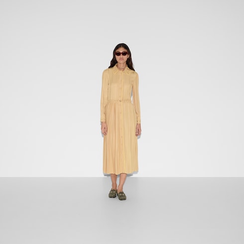 Kleid aus Seidenjacquard mit Ketten- und Gürtelmotiv