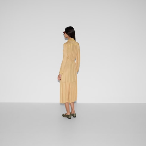 Kleid aus Seidenjacquard mit Ketten- und Gürtelmotiv