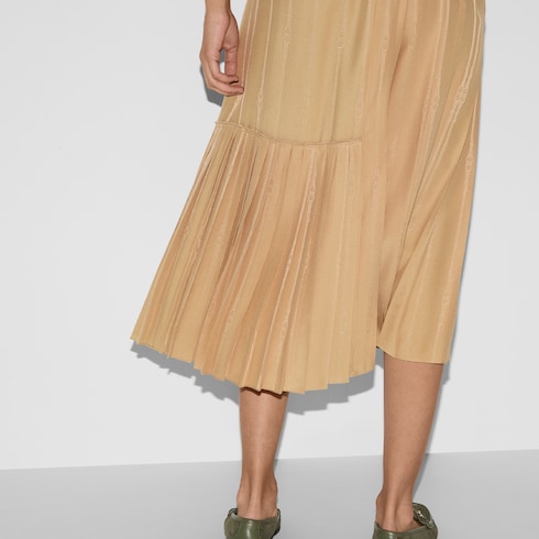 Kleid aus Seidenjacquard mit Ketten- und Gürtelmotiv