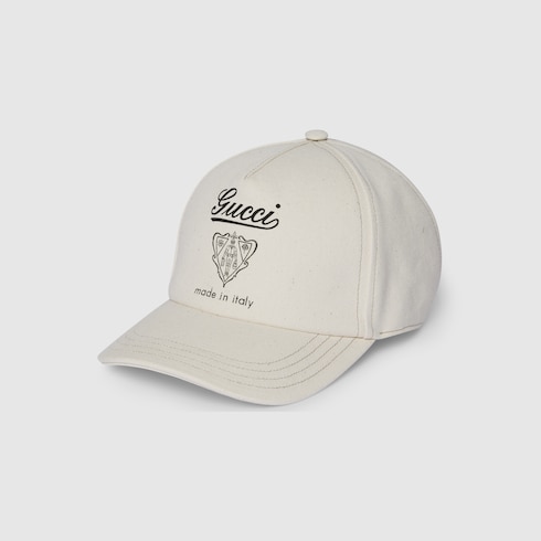 Printed cotton canvas baseball hat