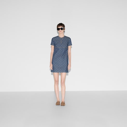 GG denim jacquard dress