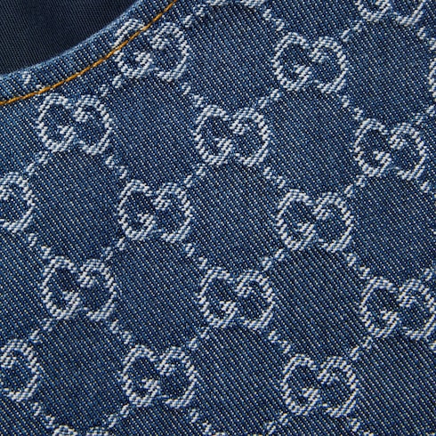 Vestido de jacquard de denim con GG