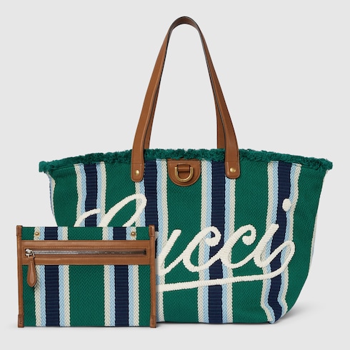 Bolso tote de lona bordada tamaño mediano