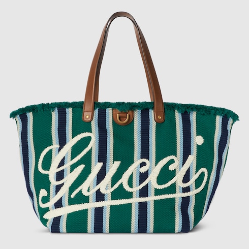  Embroidered large canvas tote bag