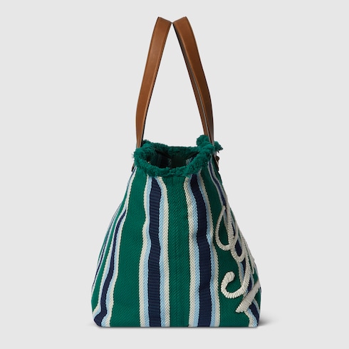  Embroidered large canvas tote bag