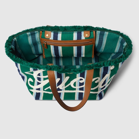  Embroidered large canvas tote bag
