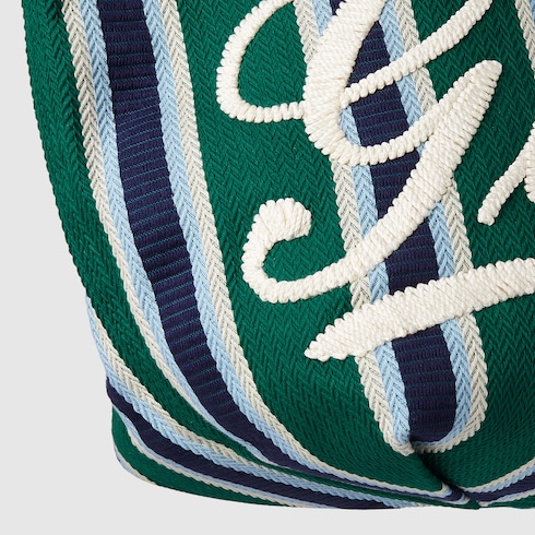  Embroidered large canvas tote bag