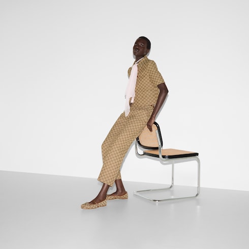 Pantalon en toile GG avec détail Mors