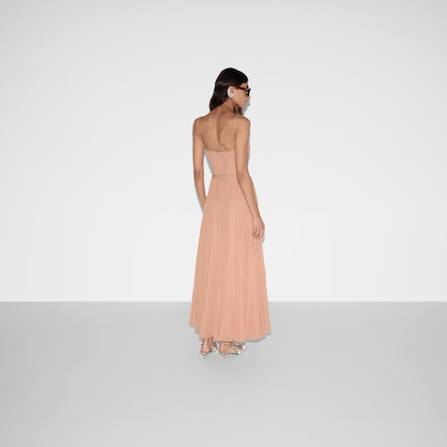 Robe longue en georgette