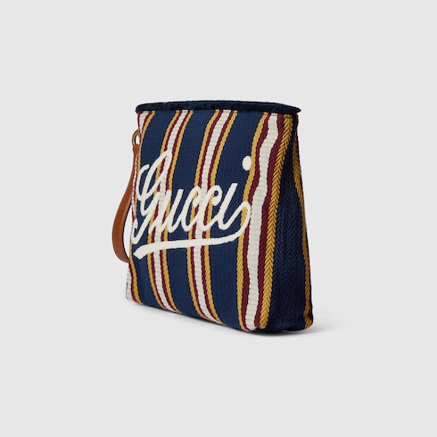 Cartera de mano de lona bordada tamaño grande