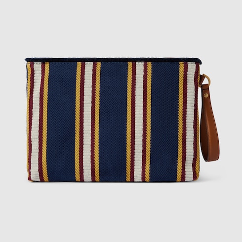 Cartera de mano de lona bordada tamaño grande