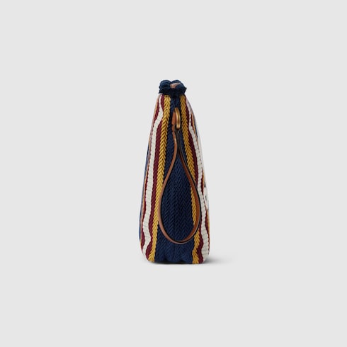 Cartera de mano de lona bordada tamaño grande