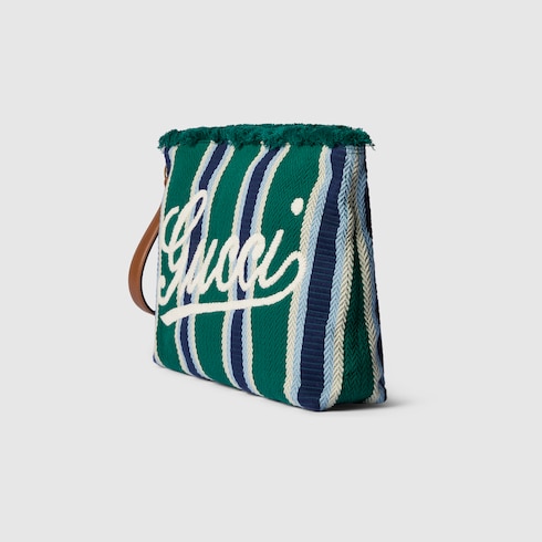 Pouch in tessuto ricamato misura grande