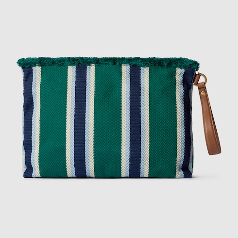Pochette en toile brodée grand format