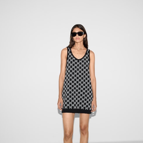 Mini abito in jacquard di lana GG