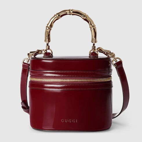 Mini vanity bag con manico bambù