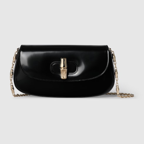 Bamboo zip top handle leather handbag Gucci Blue in Leather