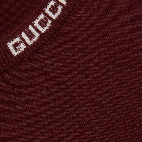 T-shirt in seta e cotone con intarsio Gucci