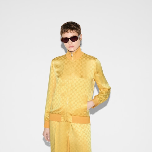 Giacca con cerniera in jacquard GG