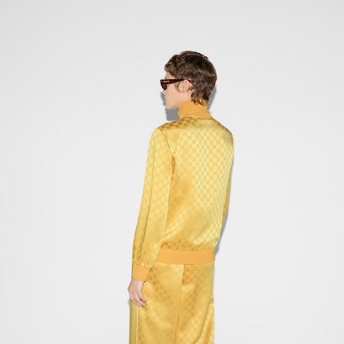 Giacca con cerniera in jacquard GG