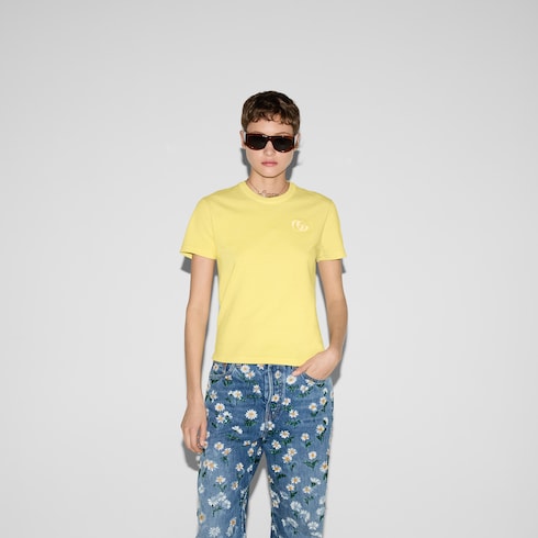 T-shirt in jersey di cotone ricamato
