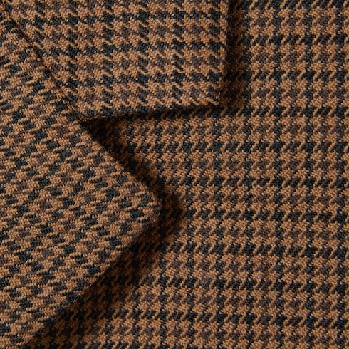 Veste en laine à imprimé pied de poule avec broderie