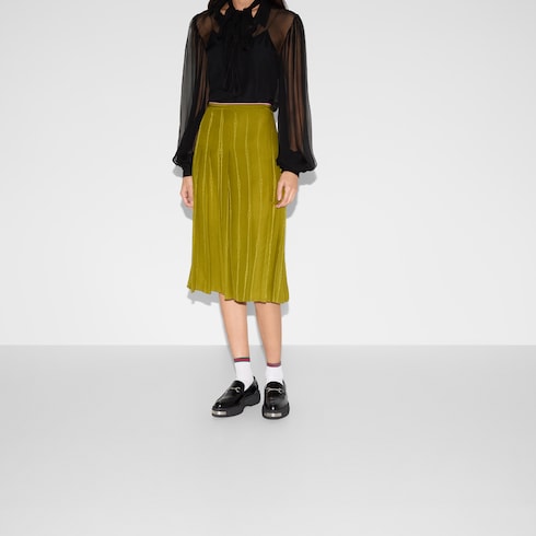Chain and belt silk jacquard skirt Detail 3