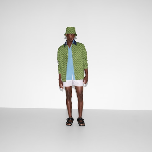 Veste en laine et coton vichy GG