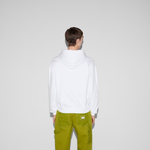 Sweat-shirt à capuche en coton brodé