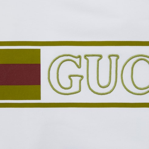 Sweat-shirt à capuche en coton brodé