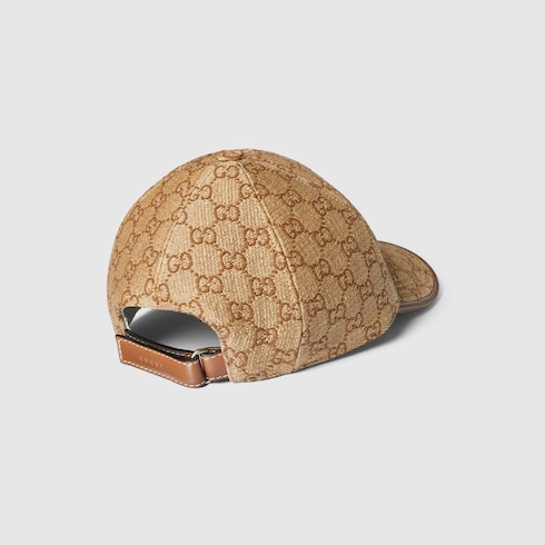 Gorra de béisbol de paja con GG