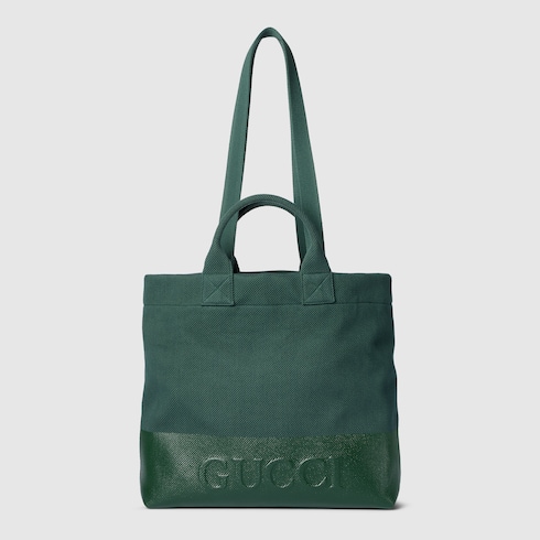 Large embossed canvas tote bag
