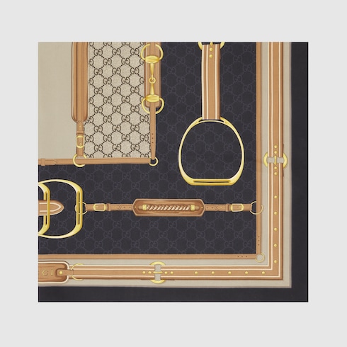 Printed silk twill carré