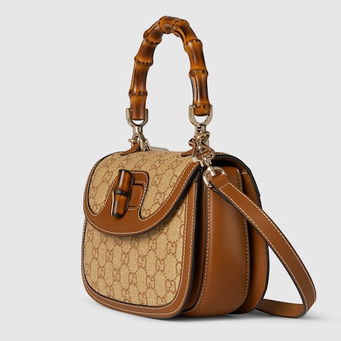 Gucci Bamboo 1947系列小号竹节手提包