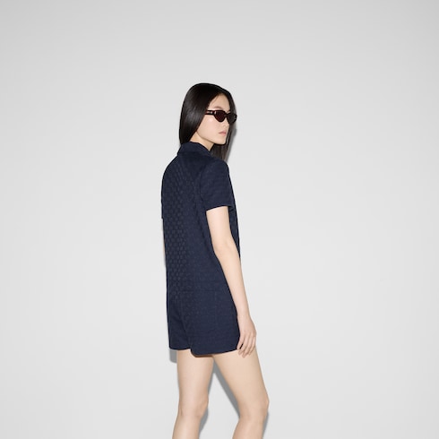 GG canvas jumpsuit with Horsebit